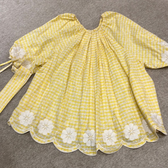INNIKA CHOO FRIDA BURDS MINI SMOCK IN HONEYCOMB check. Size 1. - Picture 5 of 15